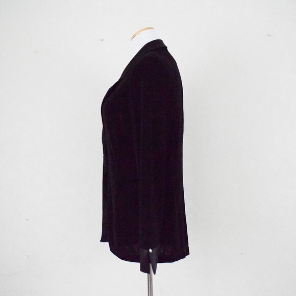 Vintage Black Polyester Lapel Jacket by TTC The Travel Collection‎ Size Medium - Picture 2 of 10